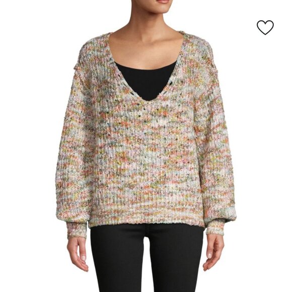 Free People Highland Marled Knit Sweater Multicolor Size Small - Picture 9 of 9